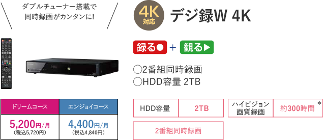 デジ録W 4K