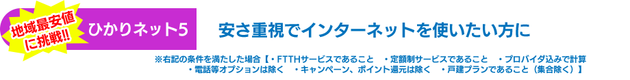 ひかりネット5 安さ重視でインターネットにつなげたい方に