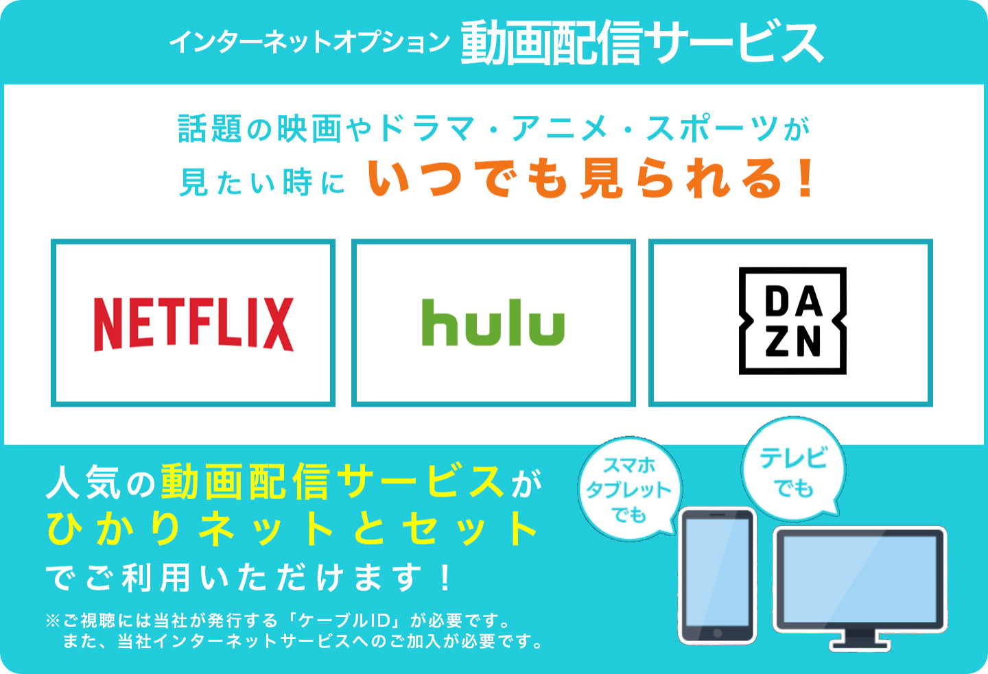 インターネットオプション動画配信サービス