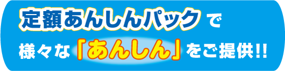 定額あんしんパックで様々な「あんしん」をご提供！！